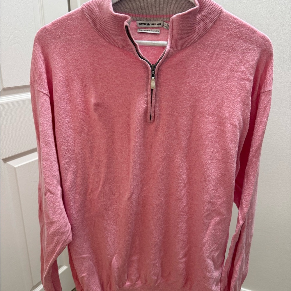 Peter Millar Men's Zip-Up Sweater in Pink